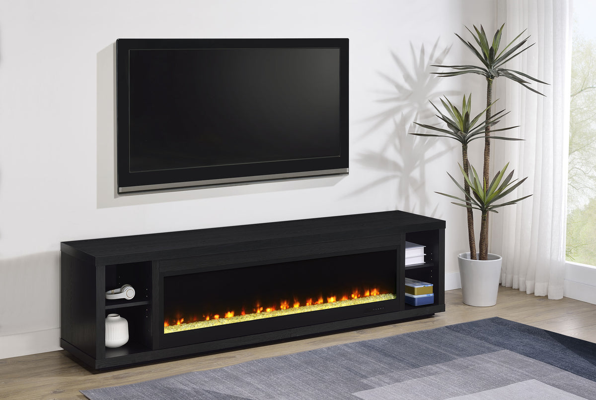 Deiter 79" Electric Fireplace TV Stand - 15 Flame Colors with Remote, Black, Fits TVs up to 85" – view 1