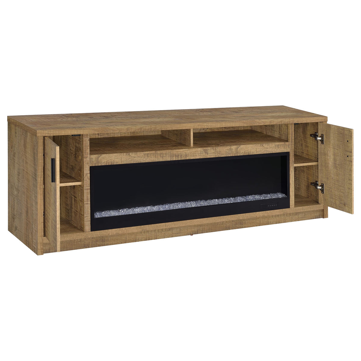 Eddy 79" Fireplace TV Stand - Flame Visualizer Media Console for TVs up to 85" in Mango – view 3