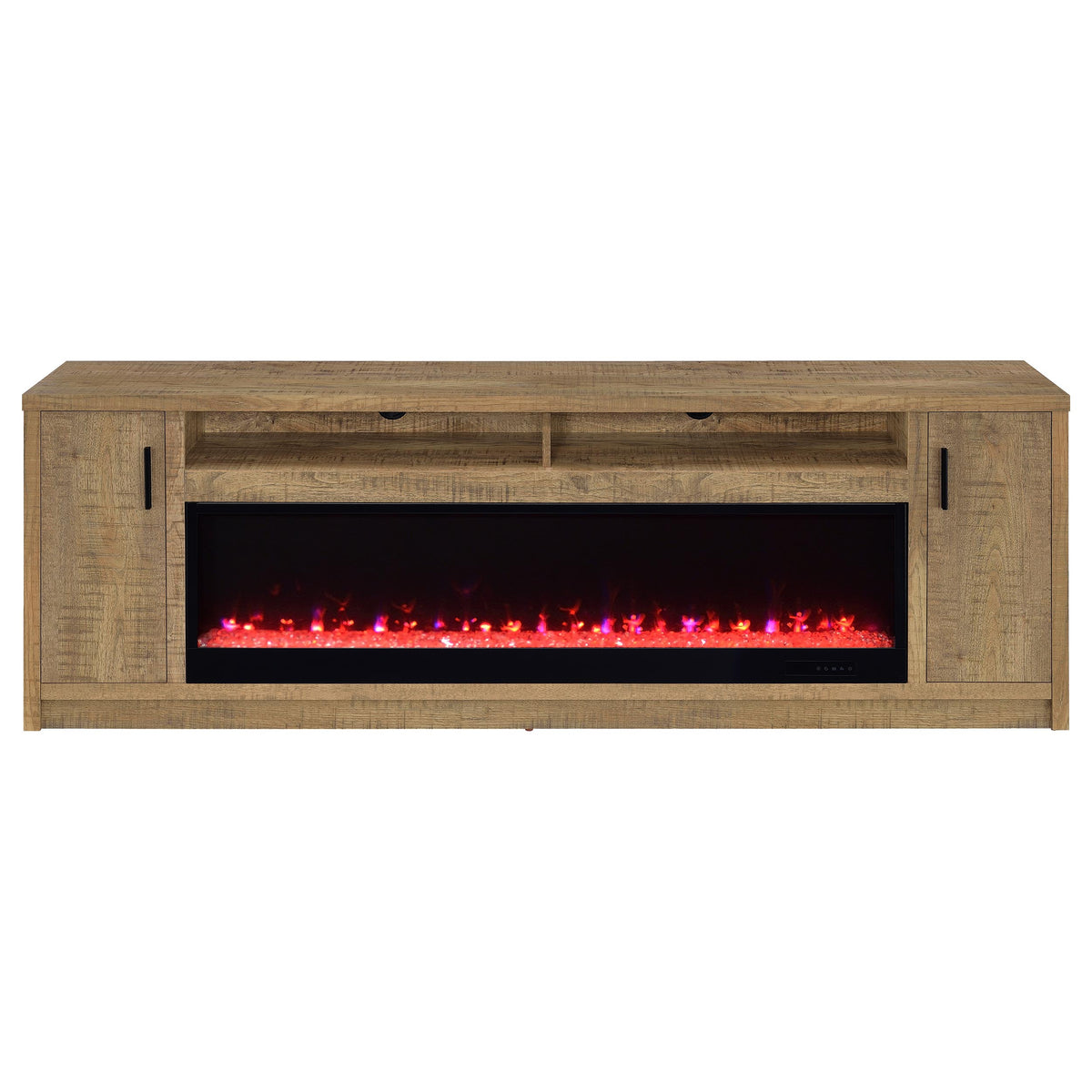 Eddy 79" Fireplace TV Stand - Flame Visualizer Media Console for TVs up to 85" in Mango – view 5