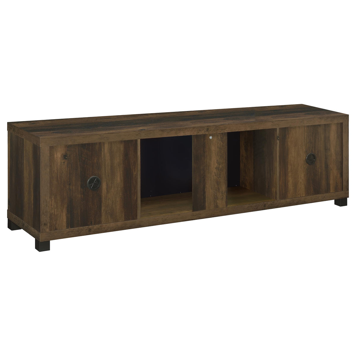 Havering 71" Fireplace TV Stand for TVs up to 80" - Dark Pine Media Console with Glass Doors – view 7