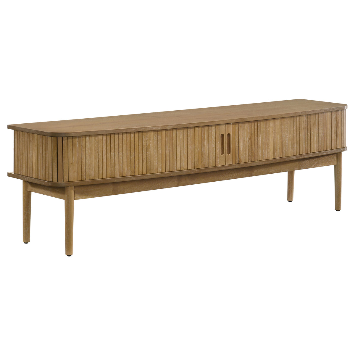 Croyden 71" Mid-Century TV Stand with Reeded Sliding Doors -