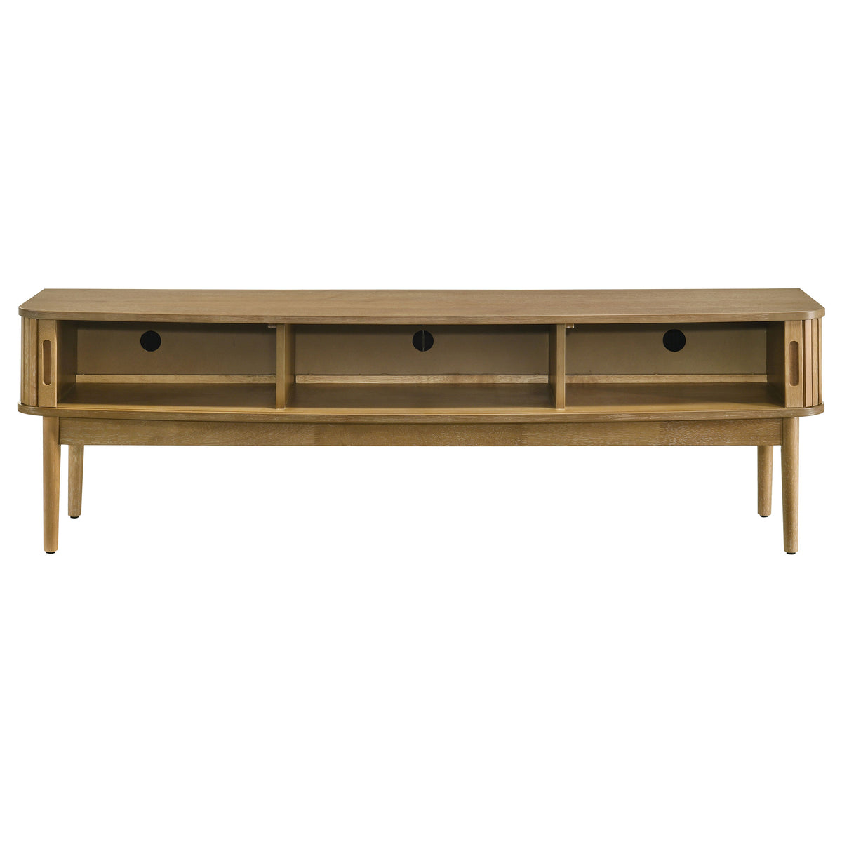 Croyden 71" Mid-Century TV Stand with Reeded Sliding Doors - Weathered Natural, Fits TVs up to 75" – view 4