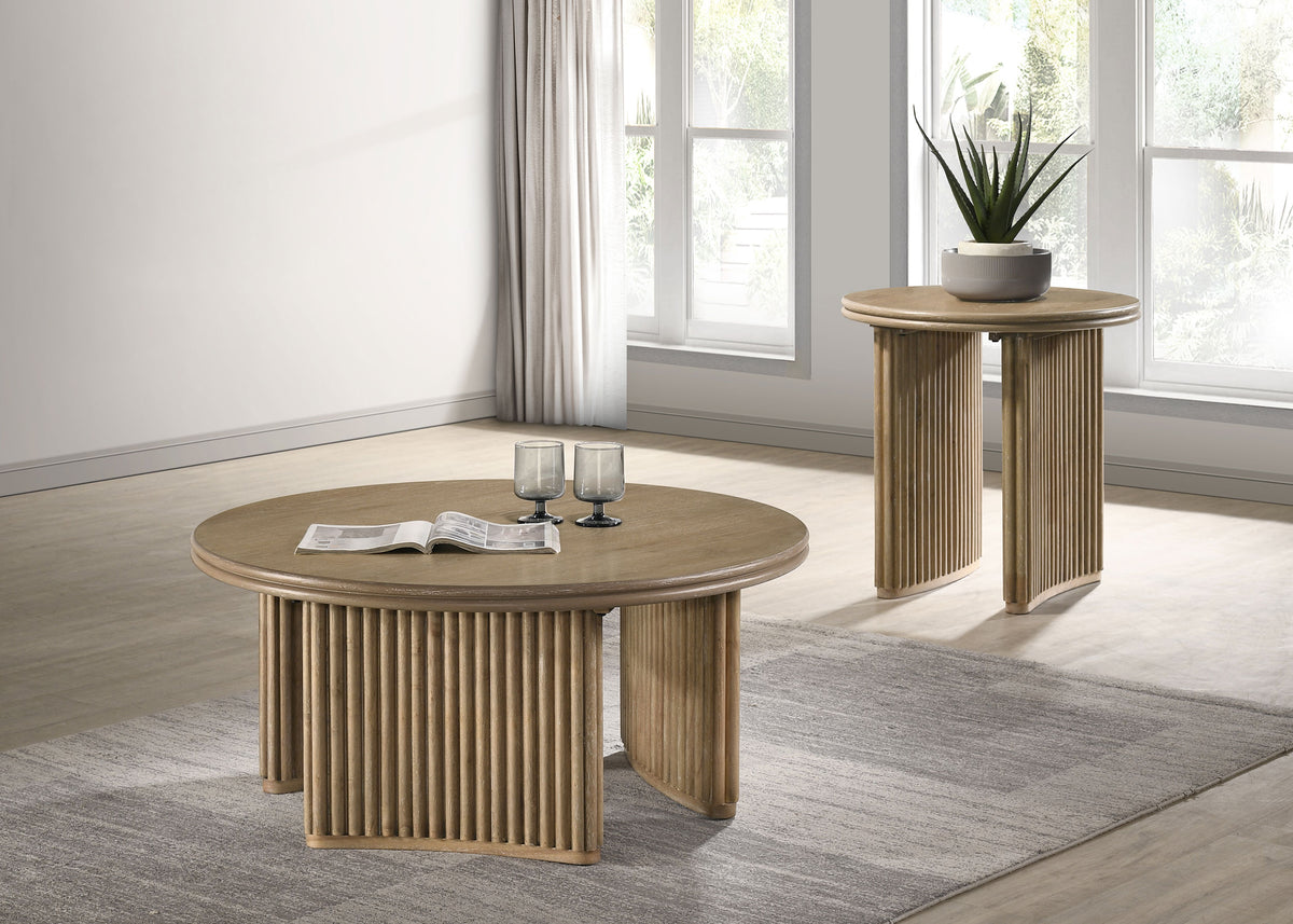 Adina Round Coffee & End Tables - 2pcs- Coffee Table + End Table