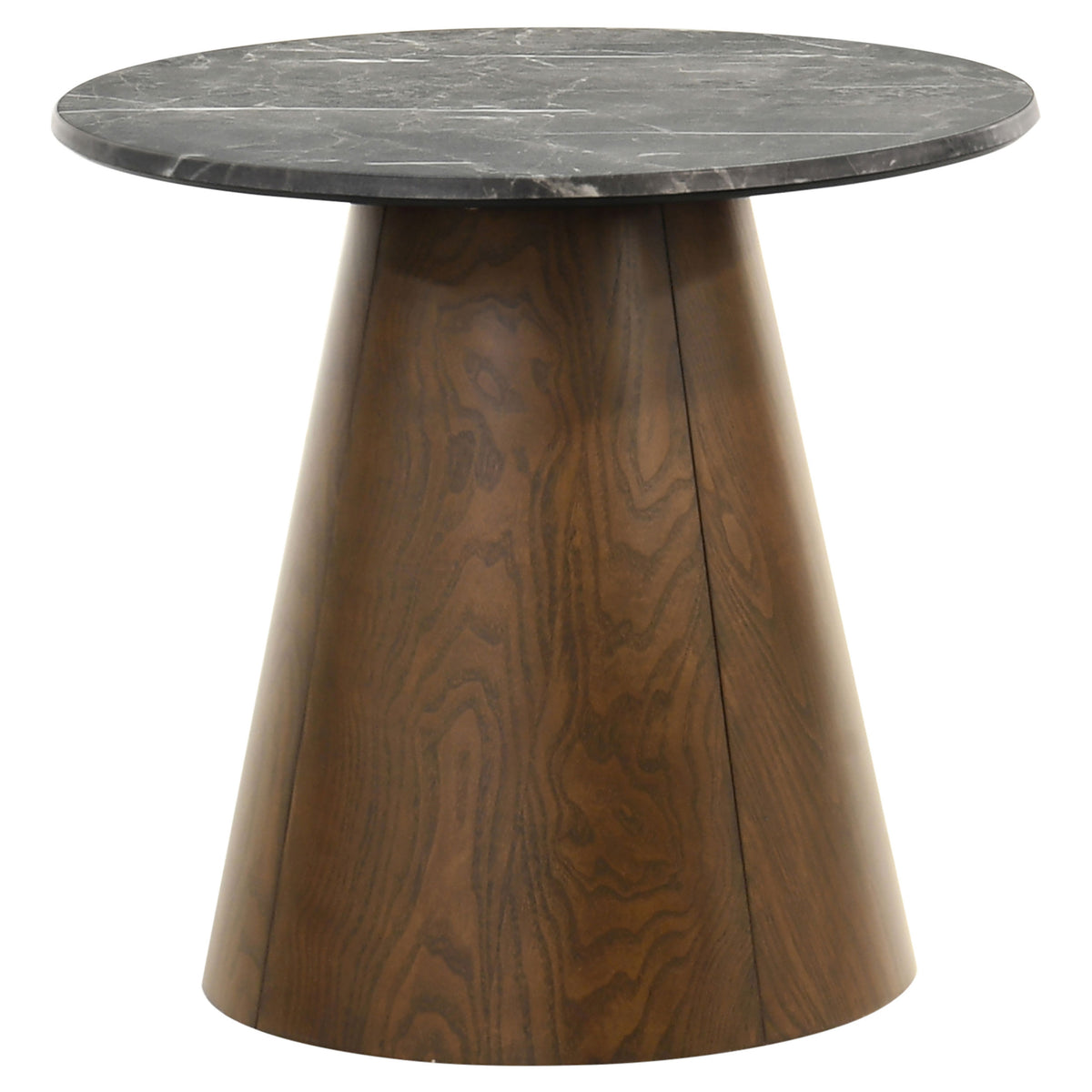 Franklin 36" Round Pedestal Coffee Table & End Table Sets - Grey and Dark Brown Ash – view 15