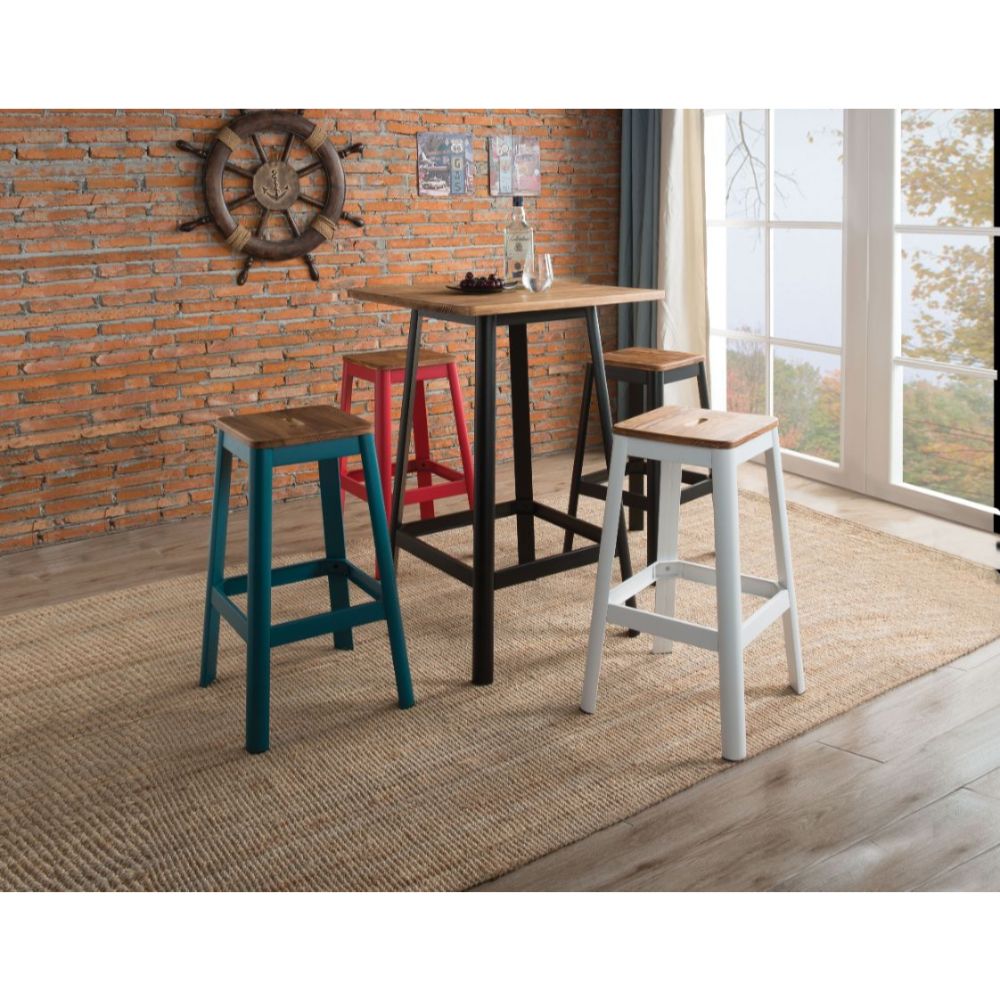 Jacotte Square Bar Table & Backless Bar Stools