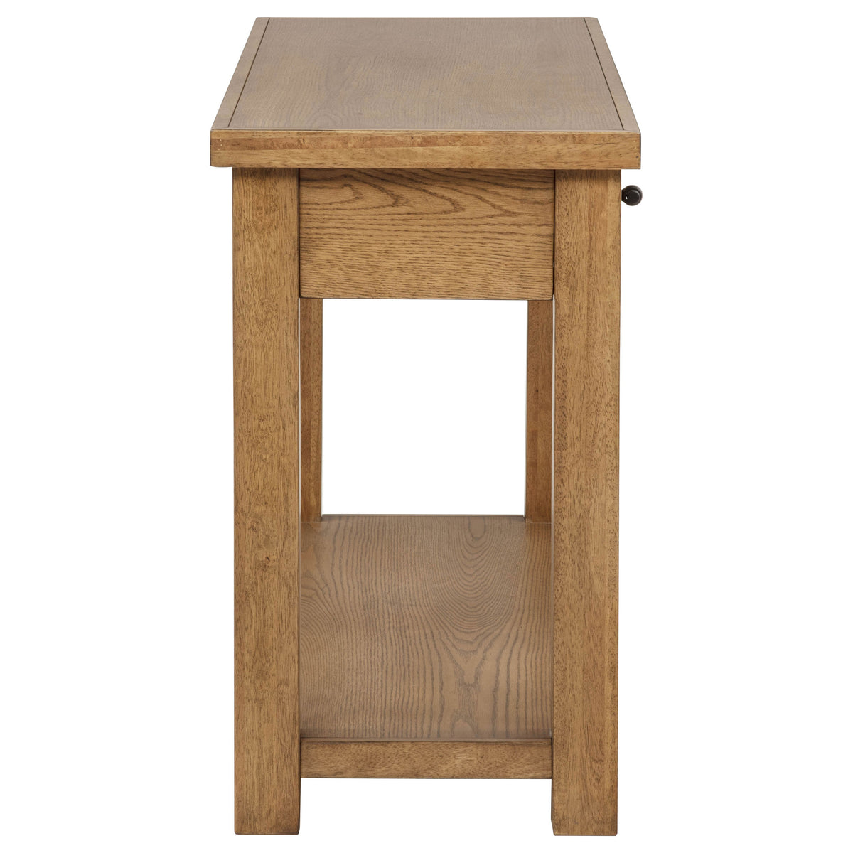 Beasley Coffee Table, Console & End Table - 2-Drawer Storage with Open Shelf in Golden Oak – view 9