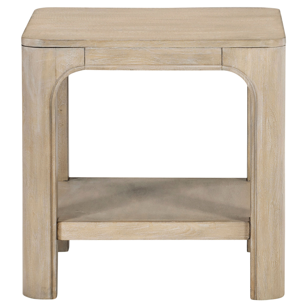 Solano Square Coffee Table, End Table & Console - Arched Legs with Shelf in Weathered Mango – view 15