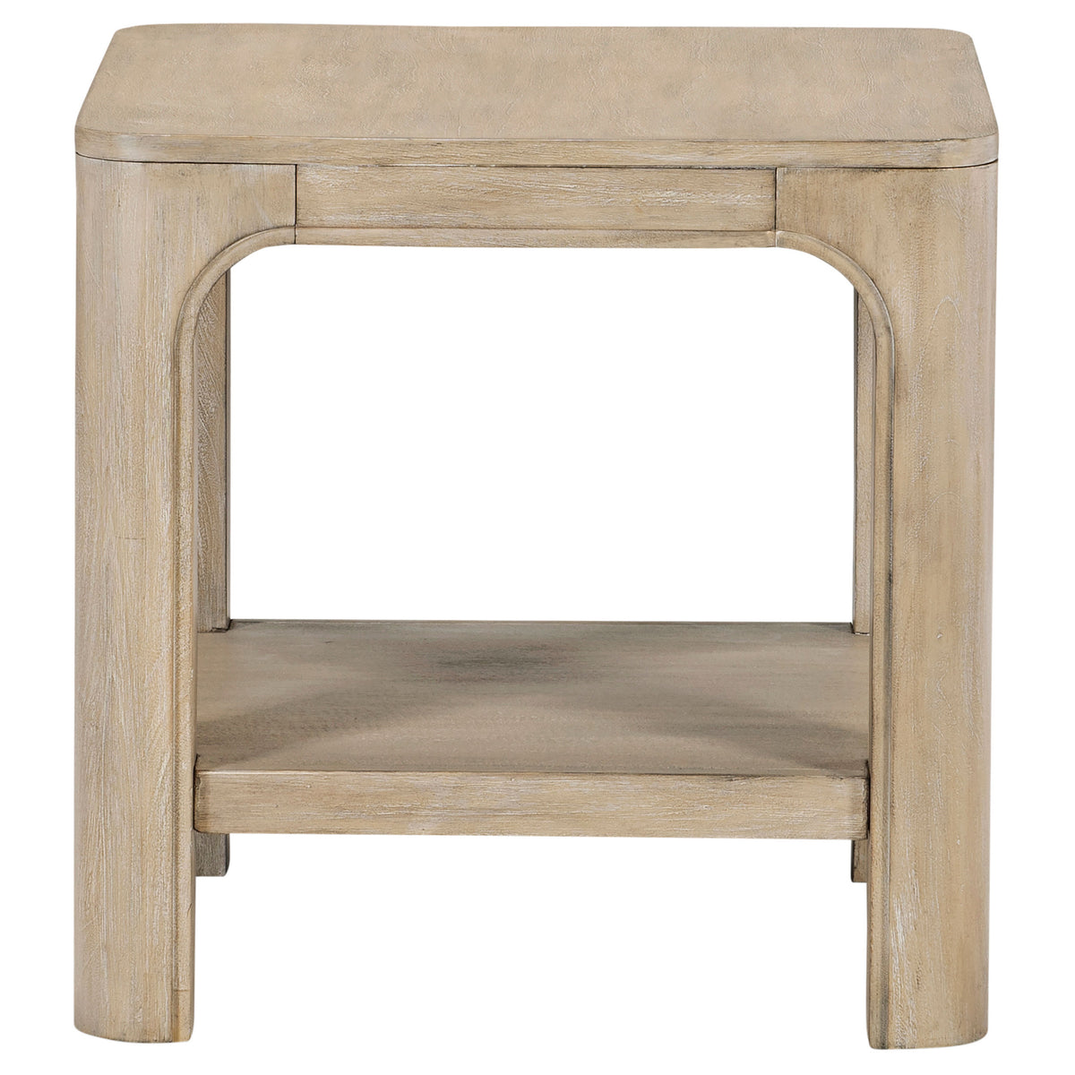 Solano Square Coffee Table, End Table & Console - Arched Legs with Shelf in Weathered Mango – view 17