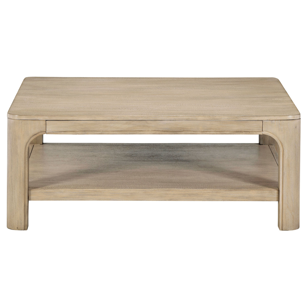 Solano Square Coffee Table, End Table & Console - Arched Legs with Shelf in Weathered Mango – view 9