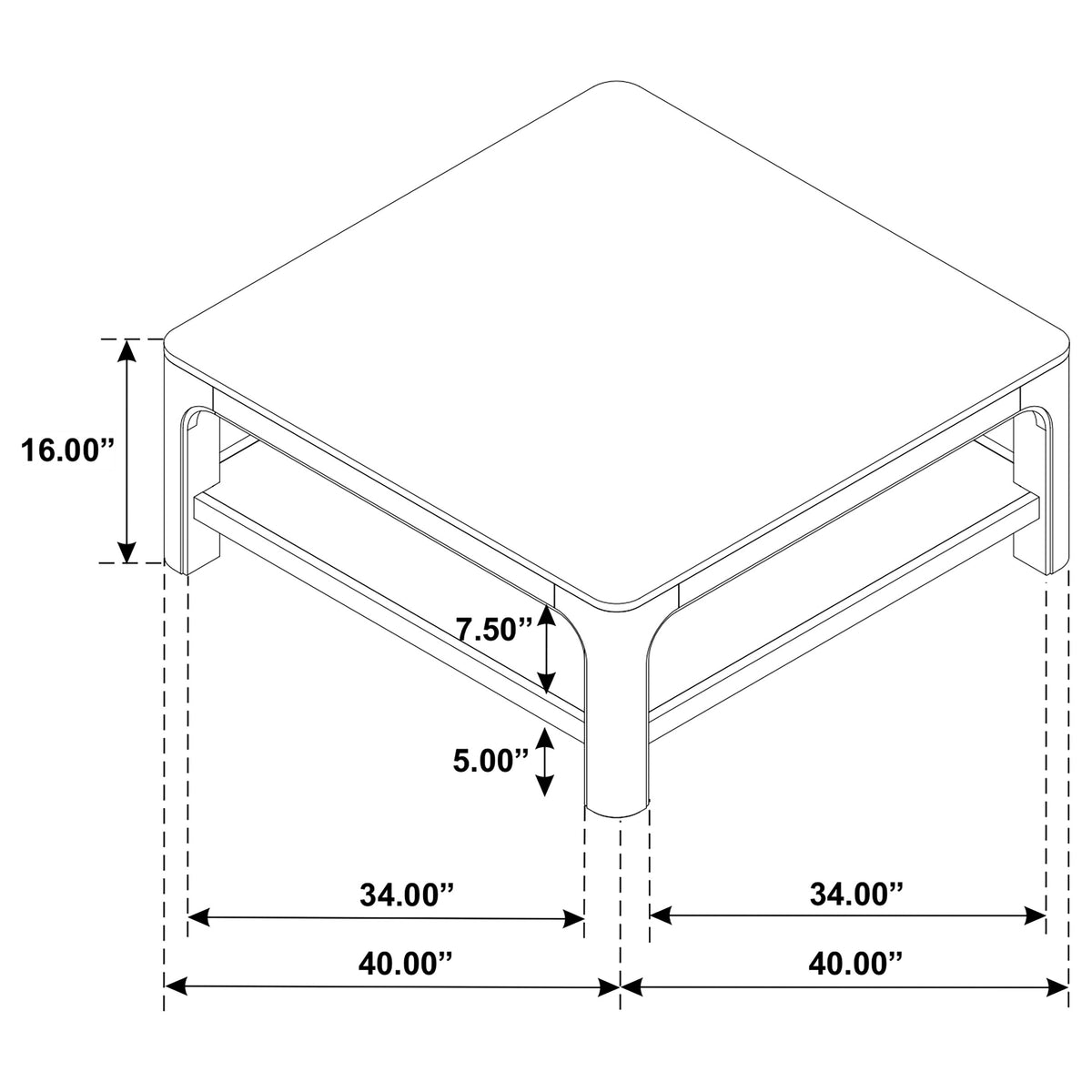 Solano Square Coffee Table, End Table & Console - Arched Legs with Shelf in Weathered Mango – view 13