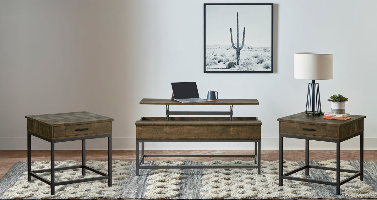 Byers Lift-Top Coffee Table & End Table - 3pcs- Coffee Table + 2 End Tables