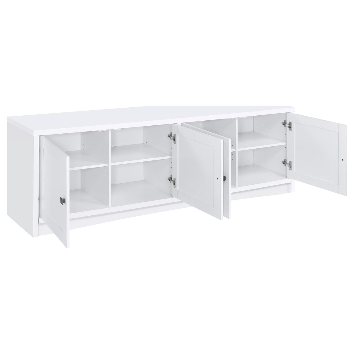 Laughlin 78" TV Stand & Entertainment Center with Media Towers - Adjustable Shelves in White – view 7