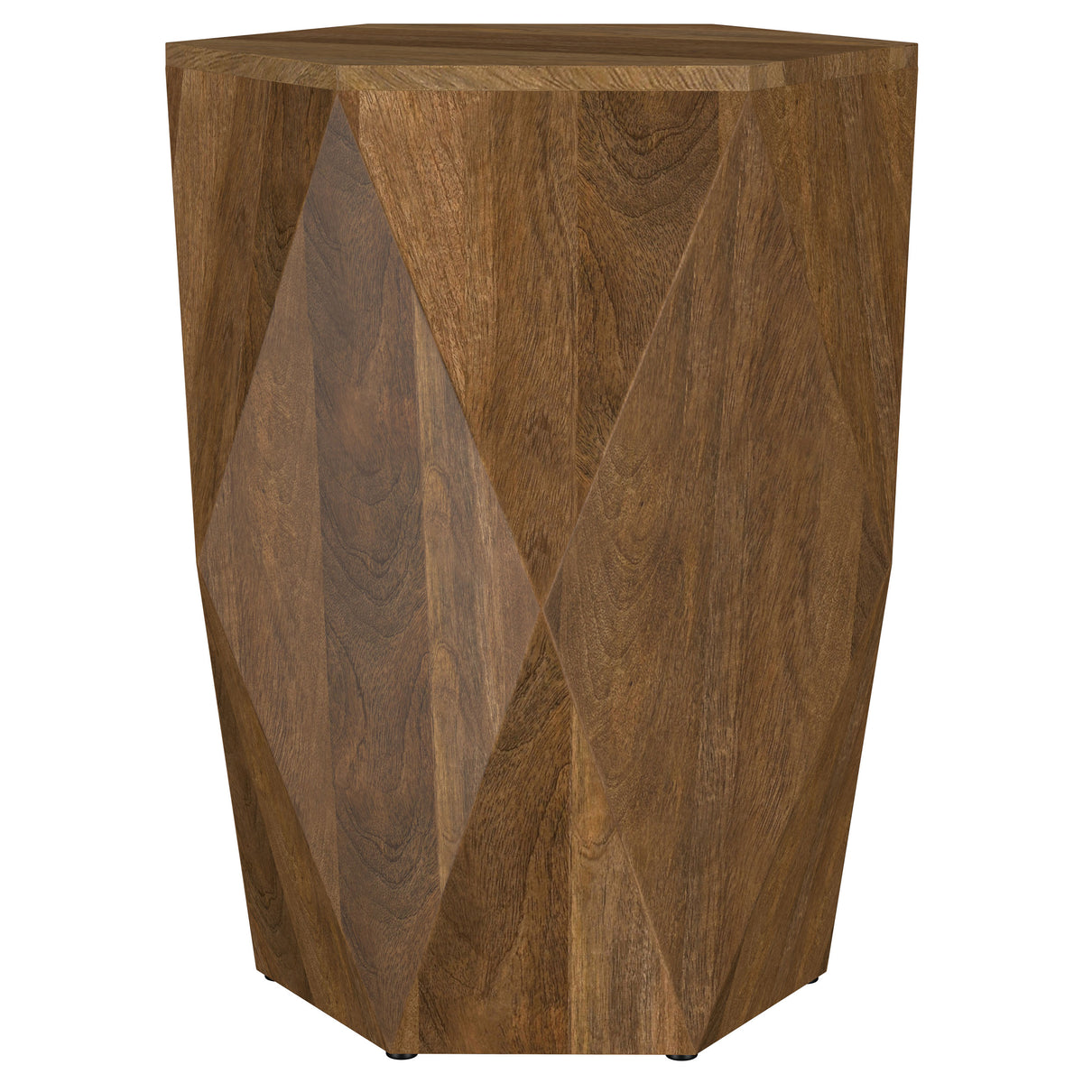 Zalika Hexagonal Solid Mango Wood Coffee Table & End Table - Faceted Natural Finish, Table Sets – view 11