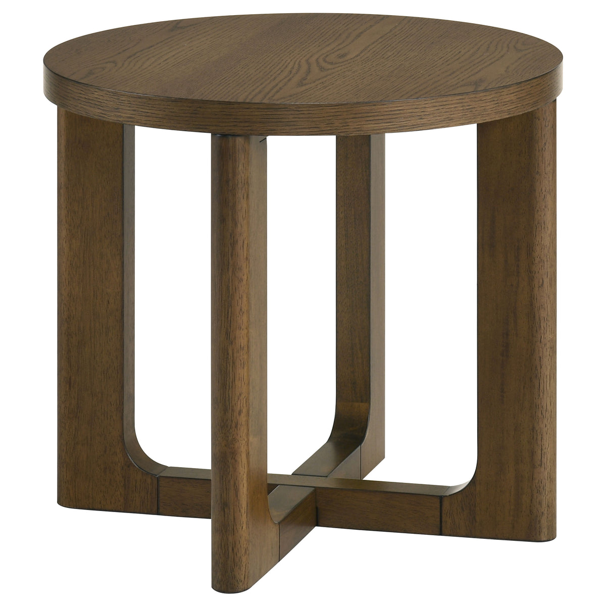 Kessler Round Sculptural Coffee Table & End Table Sets - Curved Open Base, Brown White Oak Veneer – view 20