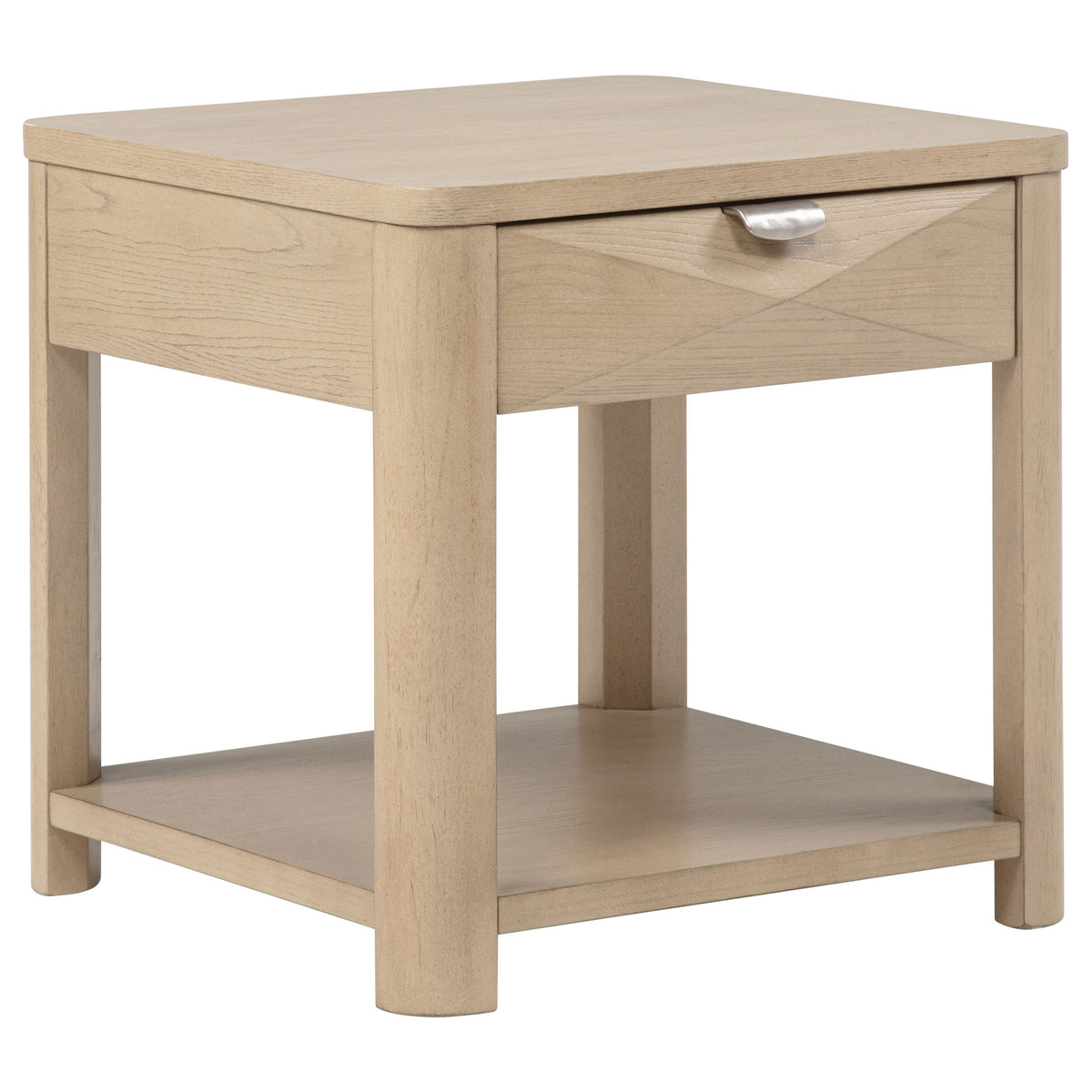 Marcelo Light Elm Coffee Table, End Table, Sofa Table & 71" TV Stand - End Table
