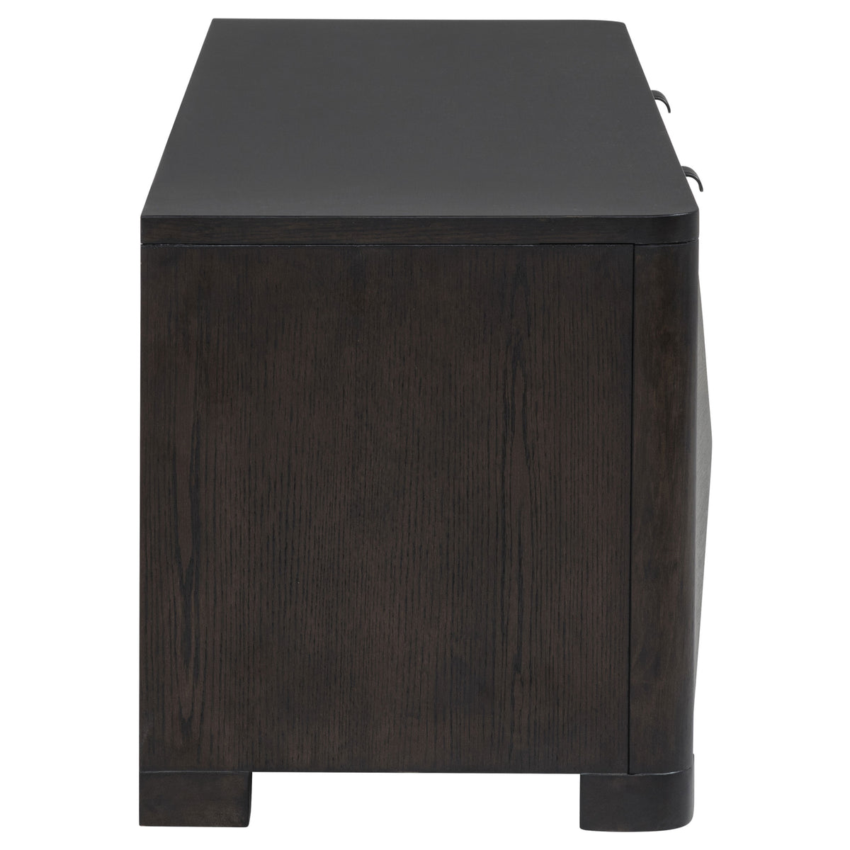 Marcelo Coffee Table, End Table, Sofa Table & 71" TV Stand - Faceted Oak Veneer in Coffee with Black Pulls – view 16