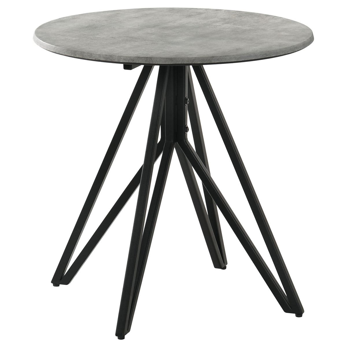 Hadi Round Coffee Table & End Table Sets - Faux Cement SmartTop with Gunmetal Hairpin Base – view 18
