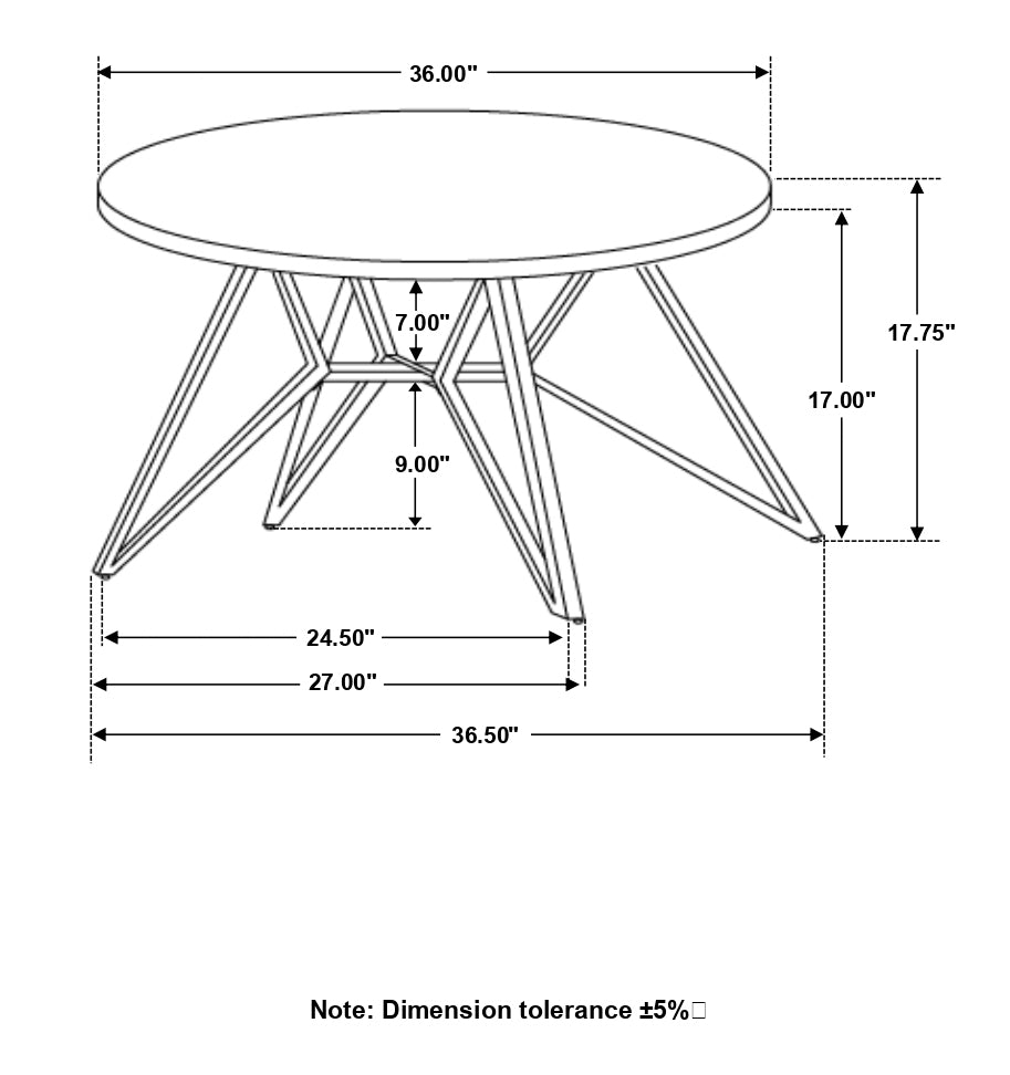 Hadi Round Coffee Table & End Table Sets - Faux Cement SmartTop with Gunmetal Hairpin Base – view 10