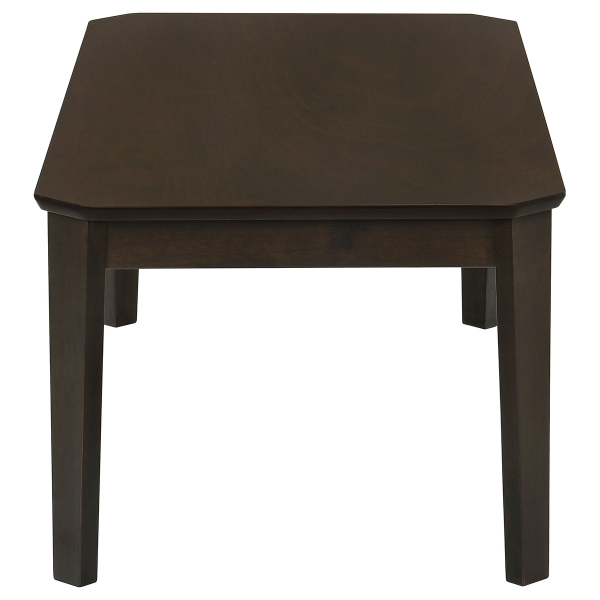 Amaro 3-Piece Coffee & End Table Set - Notched Corners & Tapered Legs in Dark Brown – view 5