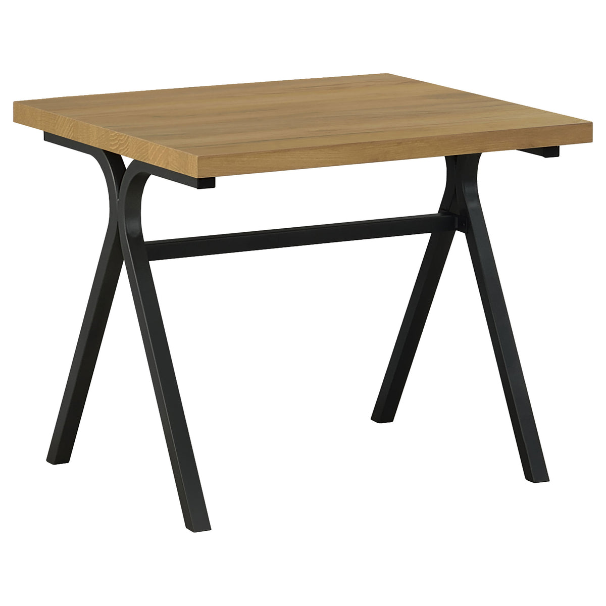 Colmar 3-Piece Coffee Table Set - Golden Oak Tops on Gunmetal Trestle Bases – view 4