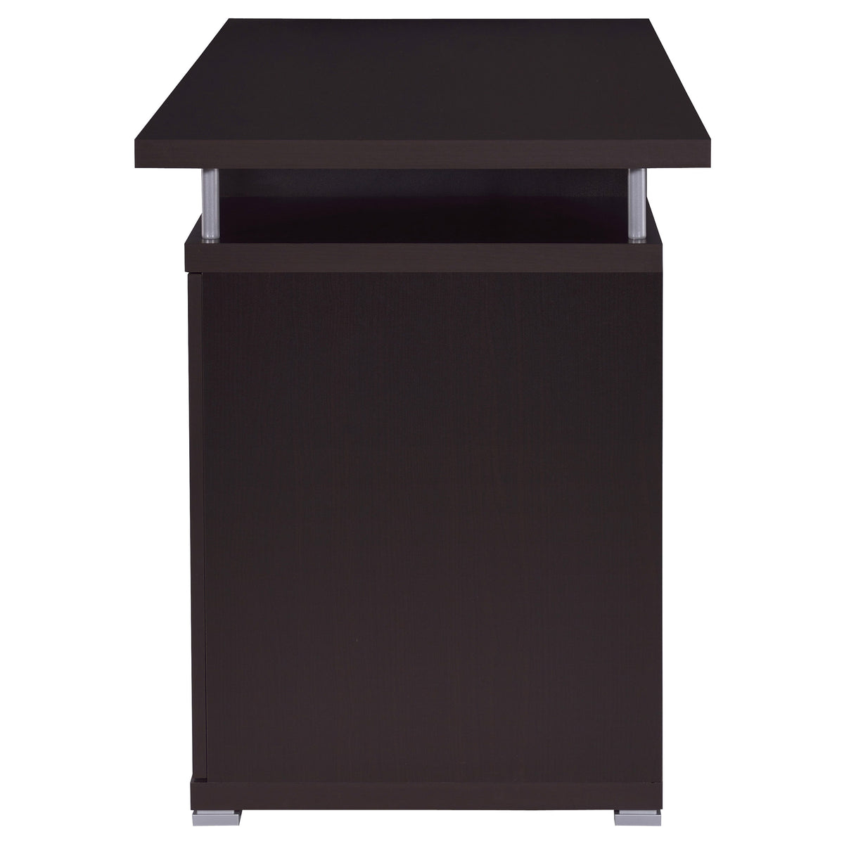 Tracy 55" Computer Desk with Raised Top & Cubbies - Drawers and Cabinet in Cappuccino – view 6