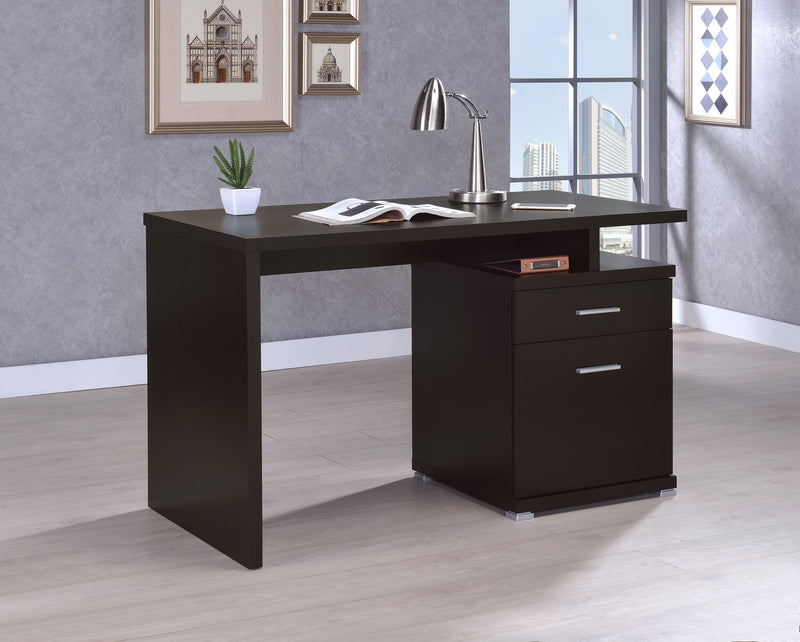 Irving 47" Computer Desk with Reversible File Cabinet & Drawer - Contemporary Cappuccino