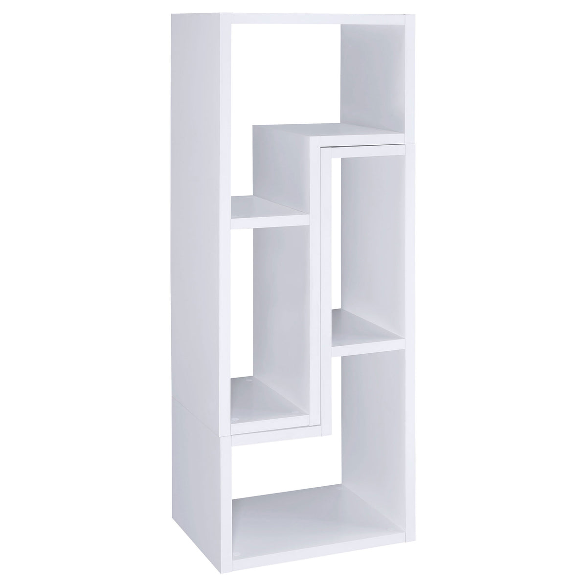 Velma 2-Piece L-Shaped Console Bookcase & TV Stand - Reconfigurable Open Shelving in White – view 9