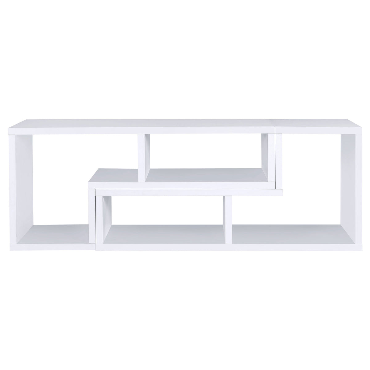 Velma 2-Piece L-Shaped Console Bookcase & TV Stand - Reconfigurable Open Shelving in White – view 15