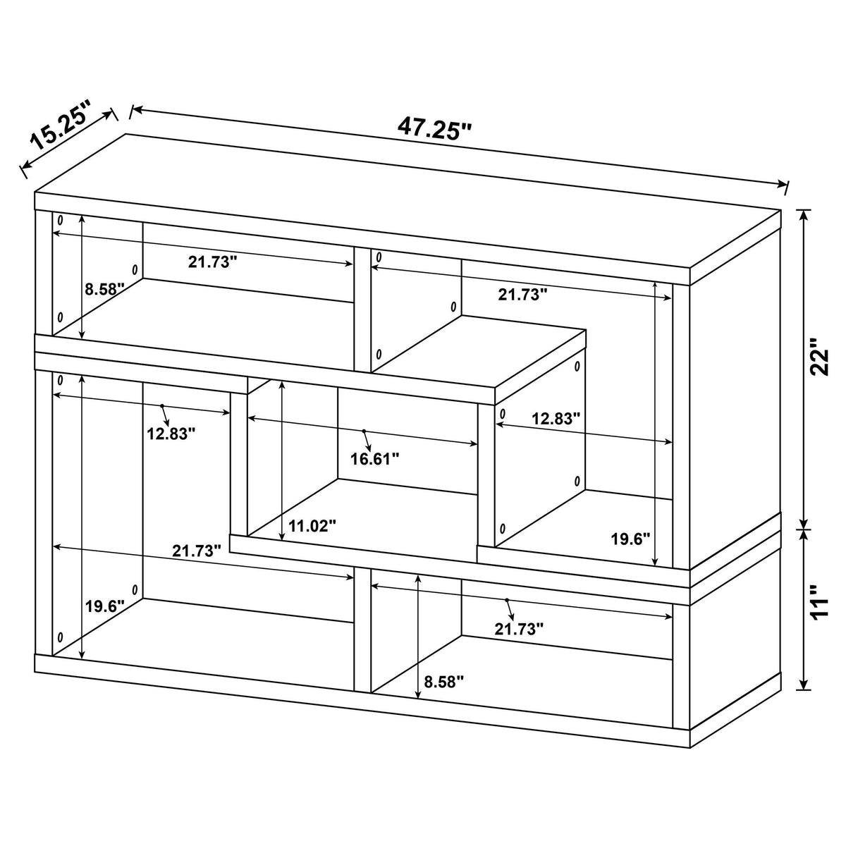 Velma 2-Piece L-Shaped Console Bookcase & TV Stand - Reconfigurable Open Shelving in White – view 18