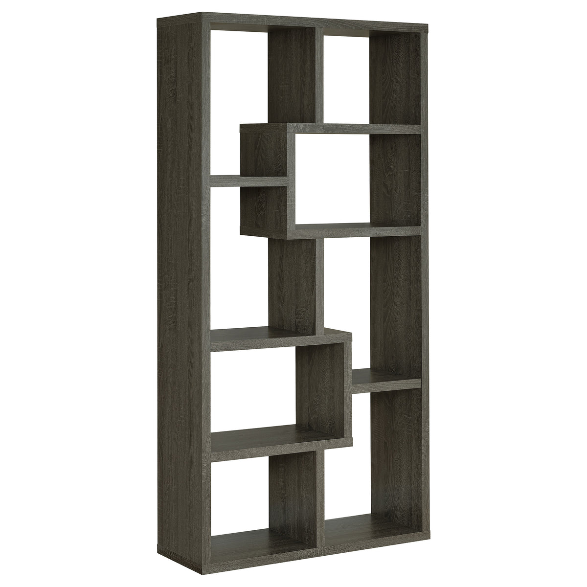 Theo 71" 6-Shelf Staggered Bookshelf