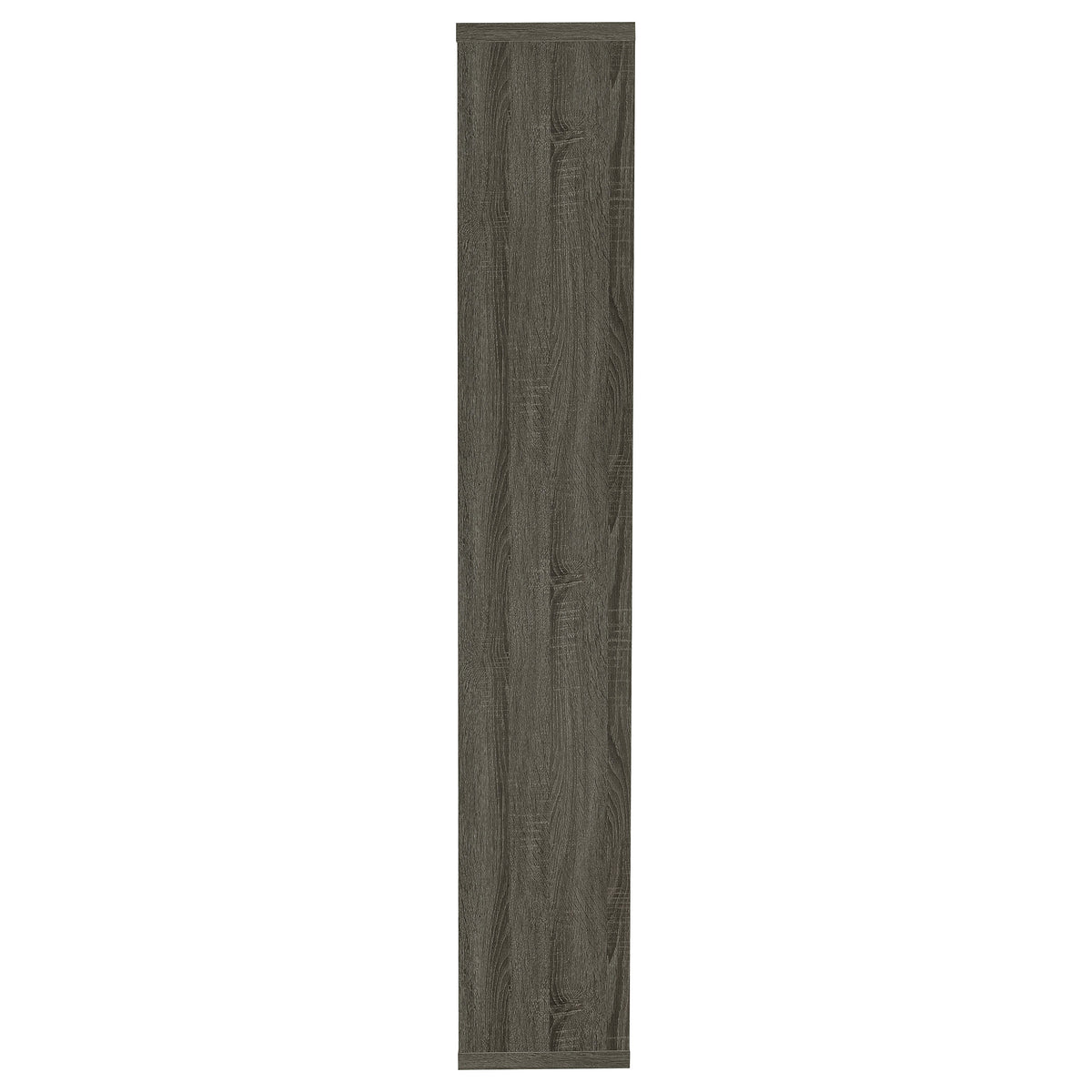 Theo 71" 6-Shelf Staggered Bookshelf - Reversible Open Cubbies in Weathered Grey – view 5