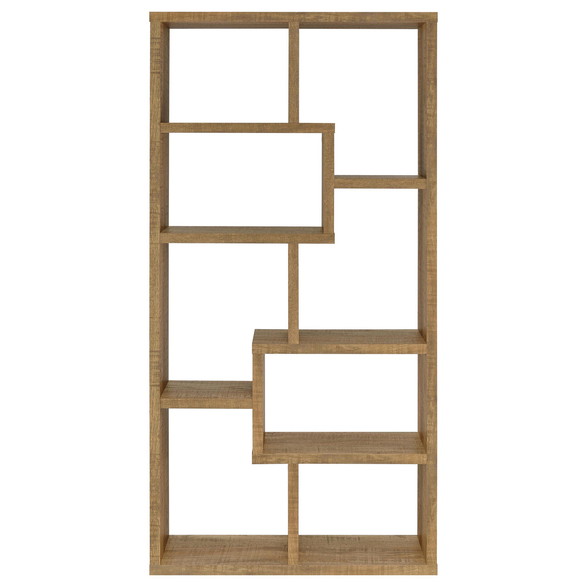 Theo 71" 6-Shelf Staggered Bookshelf - Reversible Open Back Design in Mango – view 3
