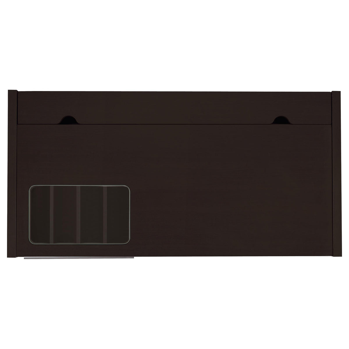 Halston 47" Computer Desk with Glass Inset & Built-In Power - Drawers, Keyboard Tray & Cabinet in Cappuccino – view 9