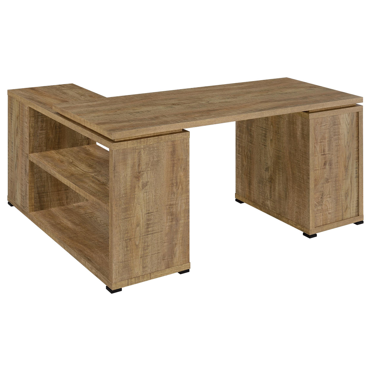 Yvette 60" L-Shape Corner Computer Desk with 3 Drawers & Cubbies - Mango Finish – view 6
