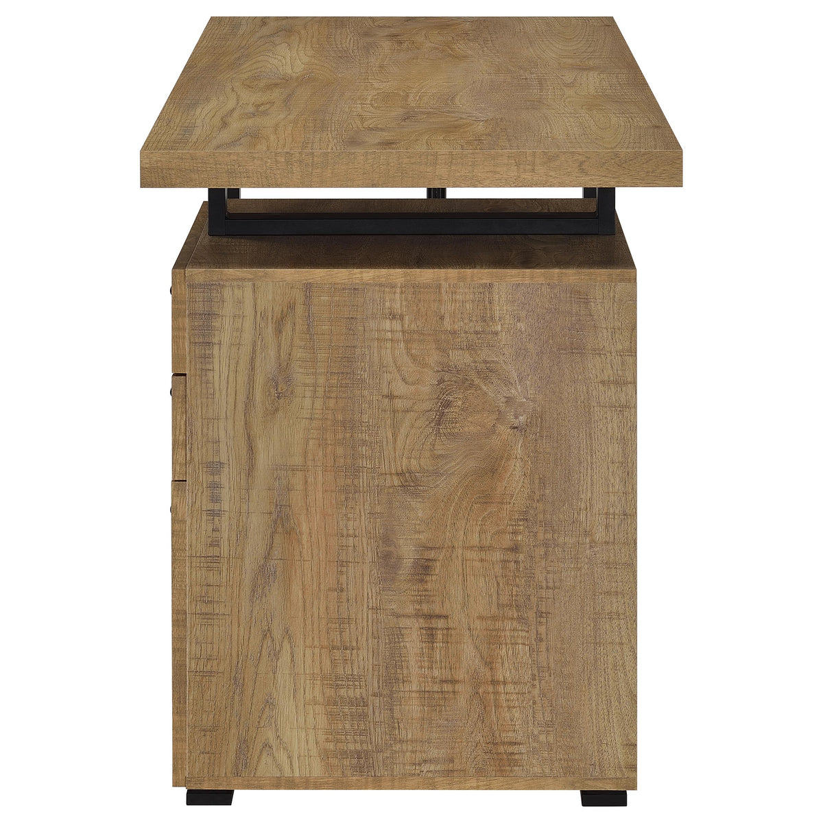 Brennan 47" 3-Drawer Computer Desk - Rustic Mango Finish on Black Metal Frame – view 9