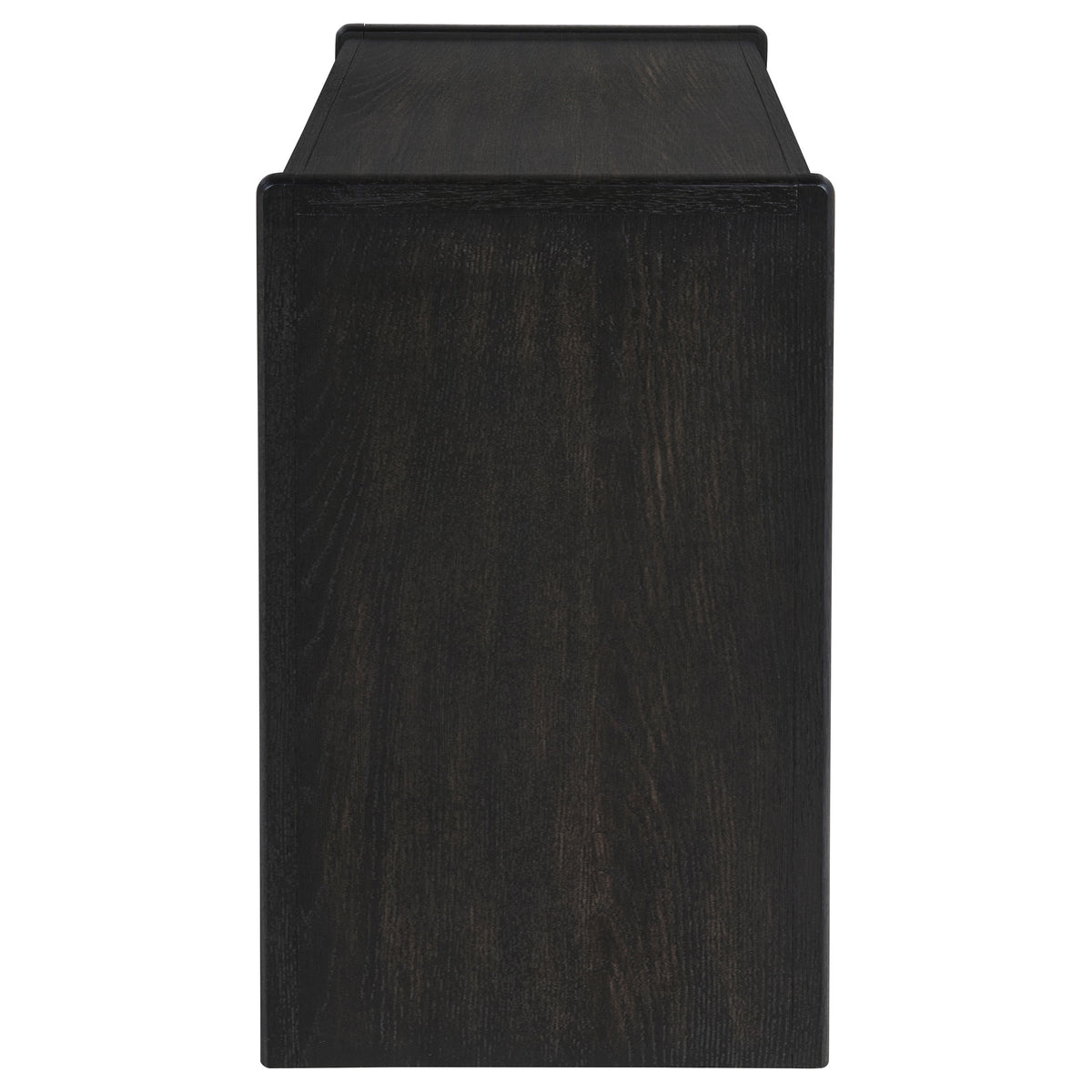 Leandro 60" Writing Desk with 2 Drawers - Rounded Edges & Open Legs in Burnished Black Ash – view 6