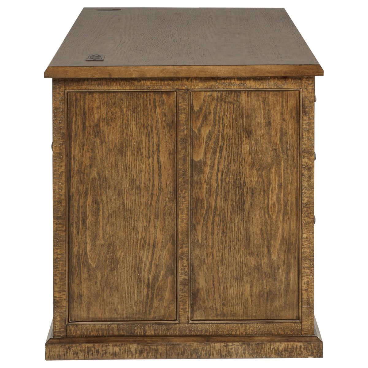 Altidore 68" Executive Desk - 7 Drawers with Built-In Power & Locking File Drawers in Distressed Brown or White – view 6