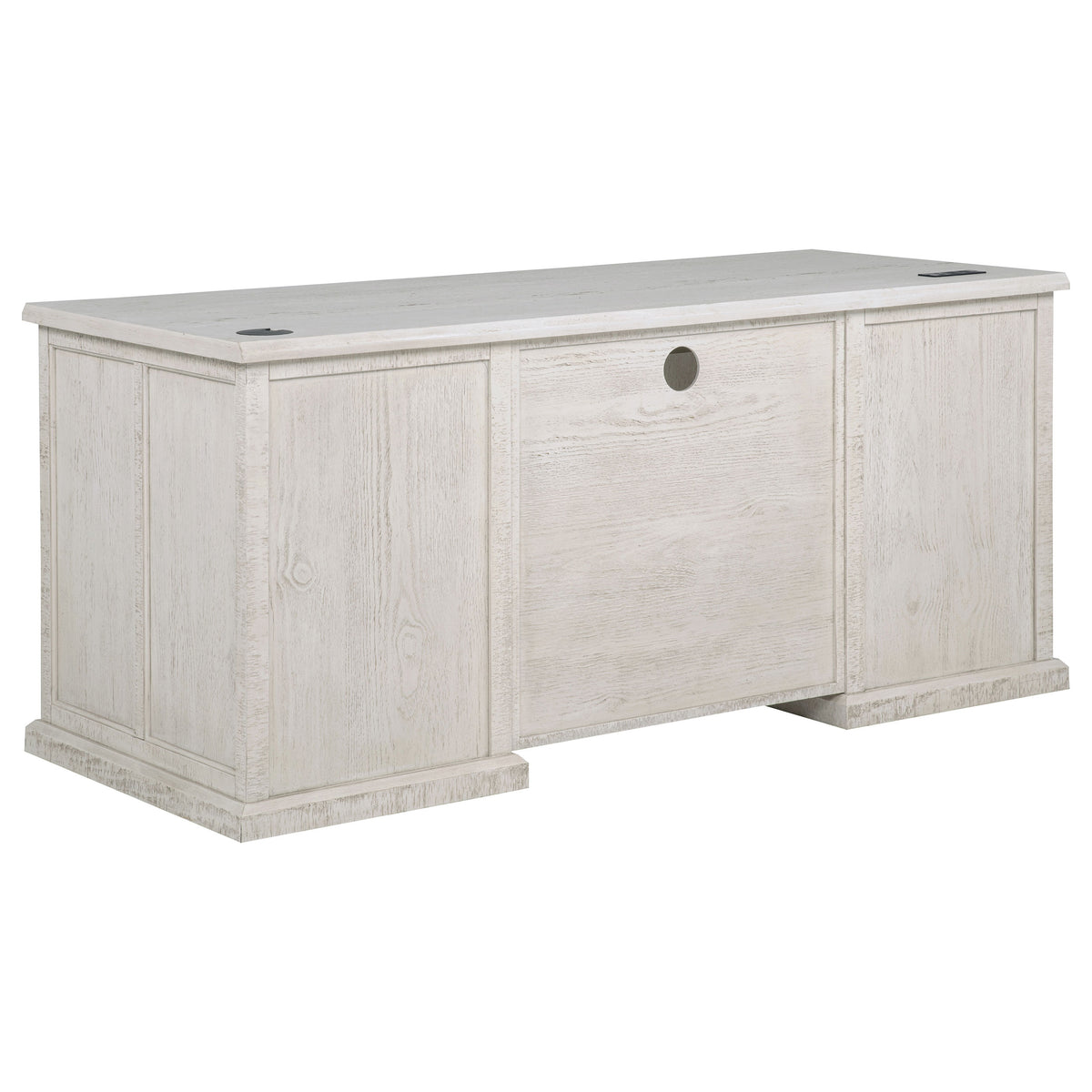 Altidore 68" Executive Desk - 7 Drawers with Built-In Power & Locking File Drawers in Distressed Brown or White – view 8