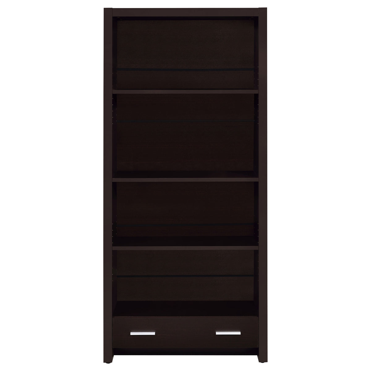 Skylar 71" Bookcase with Drawer - Cappuccino Finish with Adjustable Shelves – view 4
