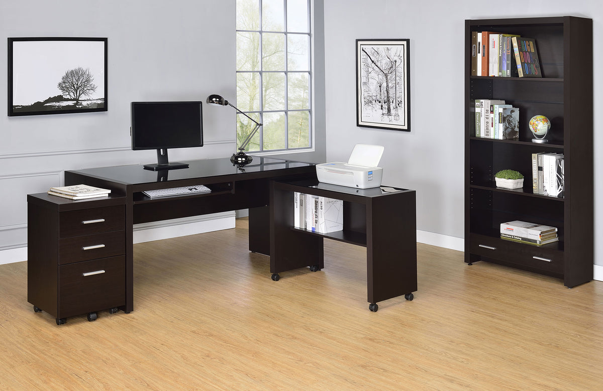 Skylar 71" Bookcase with Drawer - Cappuccino Finish with Adjustable Shelves – view 13