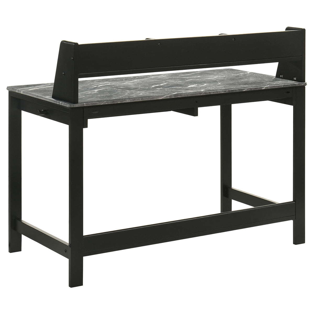 Besler 47" Writing Desk with SmartTop Surface - Grey Stone & Black with Organizer Shelf and Pull-Out Tray – view 6