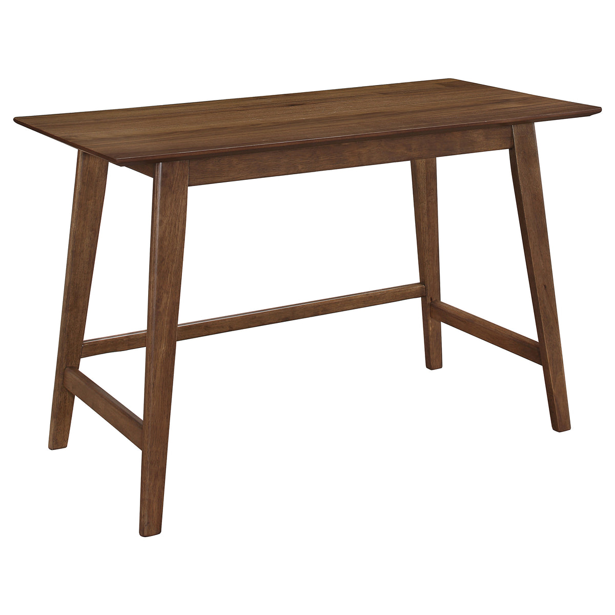 Karri 2-Piece Desk & Chair Set - Mid-Century Walnut with Slanted Legs & Grey Leatherette Seat – view 3