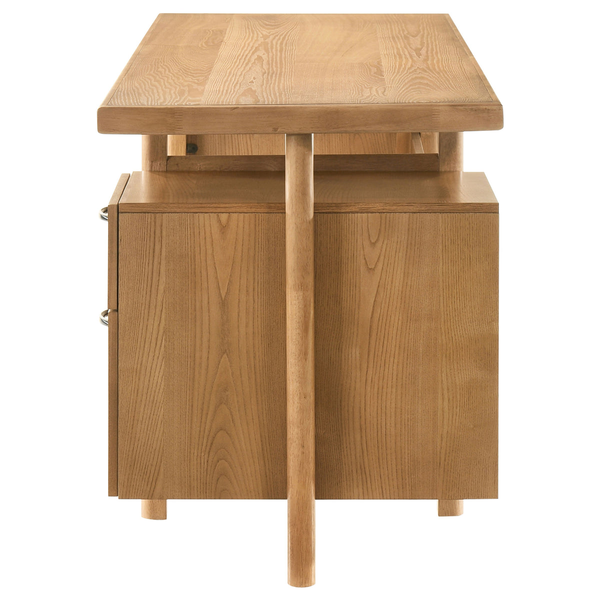 Roldan 69" Double Pedestal Computer Desk with File Drawers - Light Ash with Matte Black Pulls – view 6
