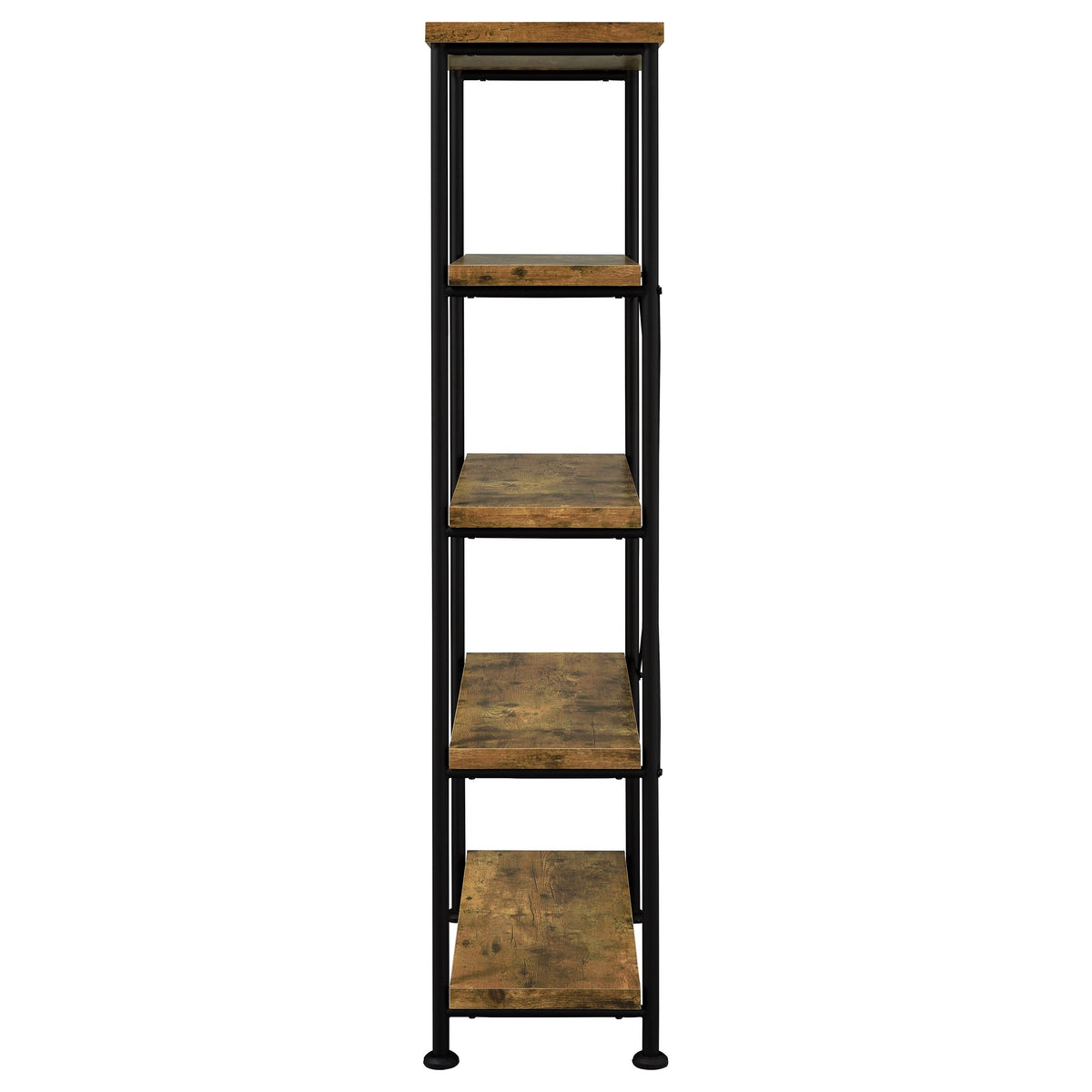Analiese 47" 3-Drawer Writing Desk & Bookcase Set - Farmhouse Rustic Nutmeg with Black Metal Base โ view 19