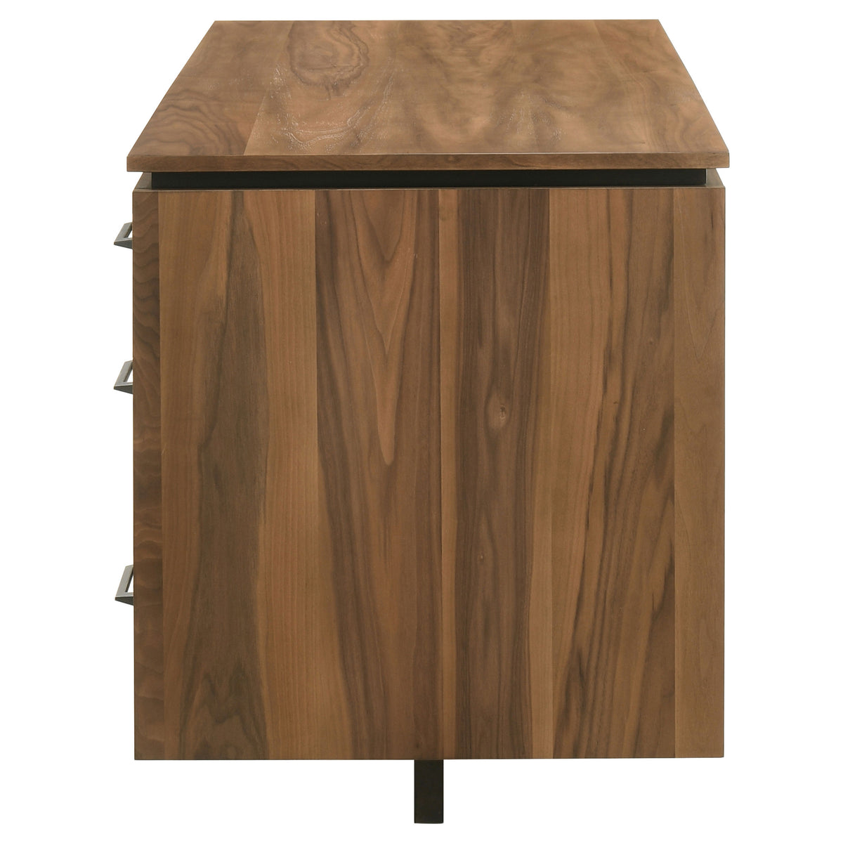 Berhalter 63" Double Pedestal Computer Desk - 6 Drawers with File Storage in Walnut & Black – view 6