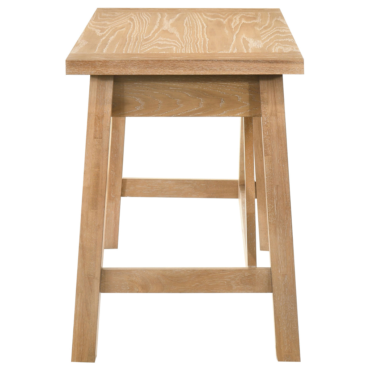 Fabian 54" Writing Desk - 2 Drawers & Cross-Braced Base in Distressed Light Brown – view 6