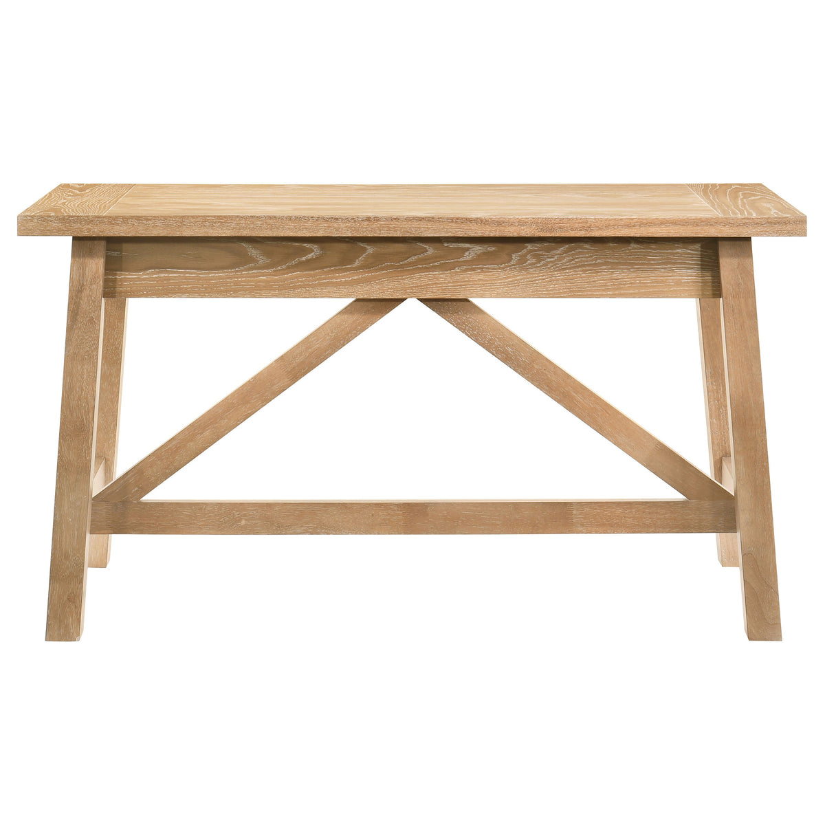 Fabian 54" Writing Desk - 2 Drawers & Cross-Braced Base in Distressed Light Brown – view 8
