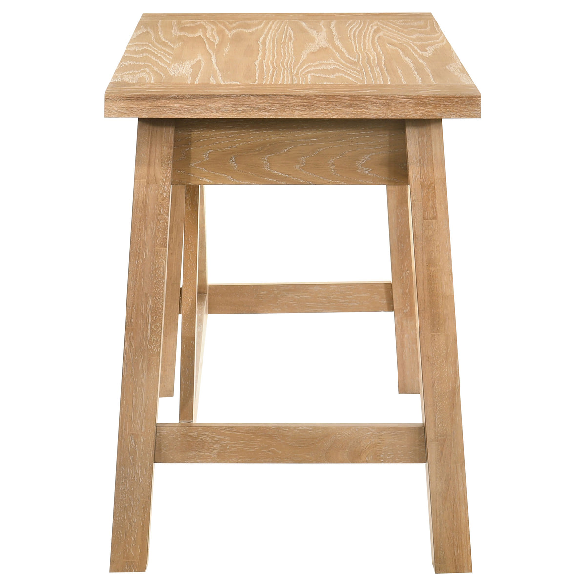 Fabian 54" Writing Desk - 2 Drawers & Cross-Braced Base in Distressed Light Brown – view 10