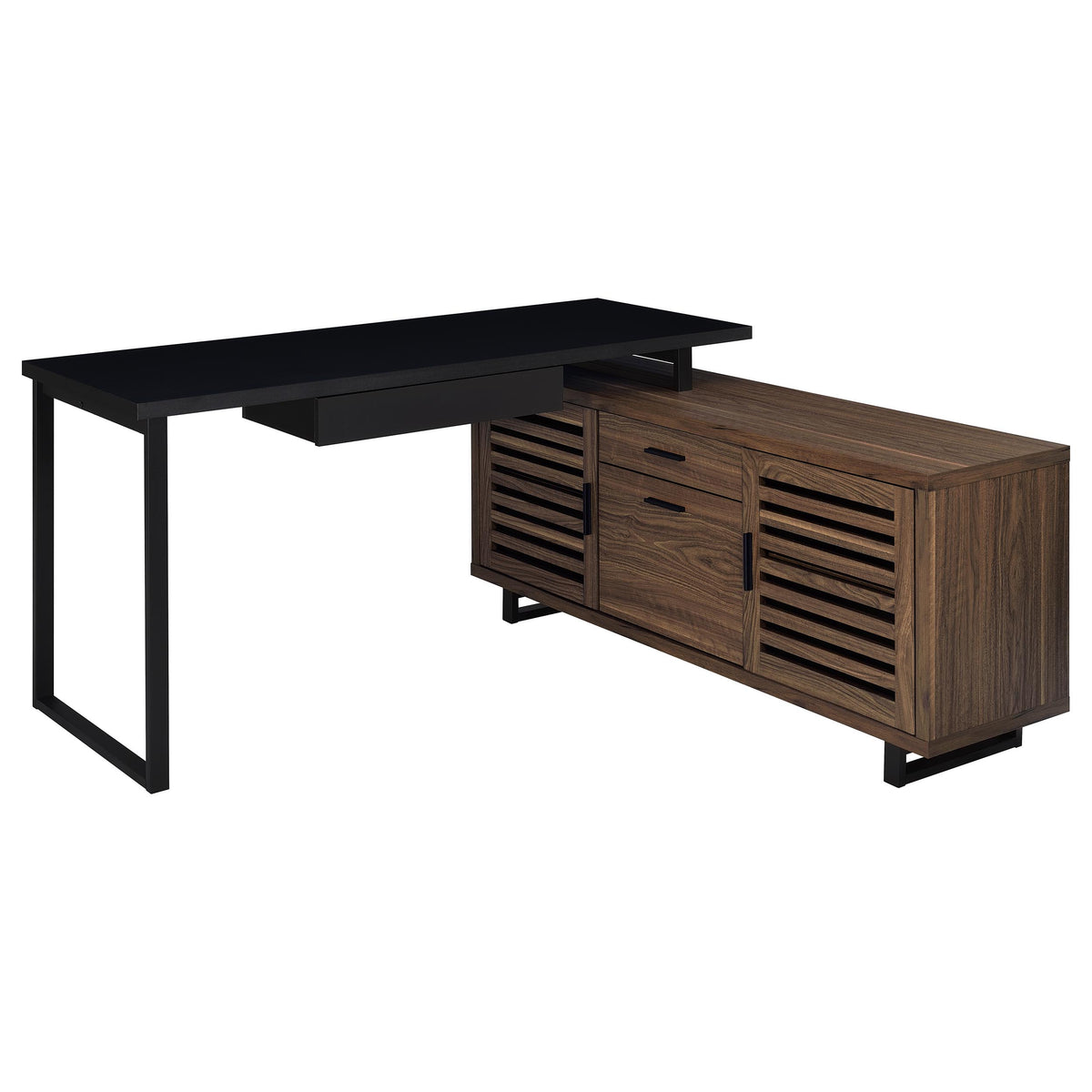 Maddox 60" L-Shape Computer Desk & 71" Cabinet Bookshelf - 60" L-Shape Computer Desk