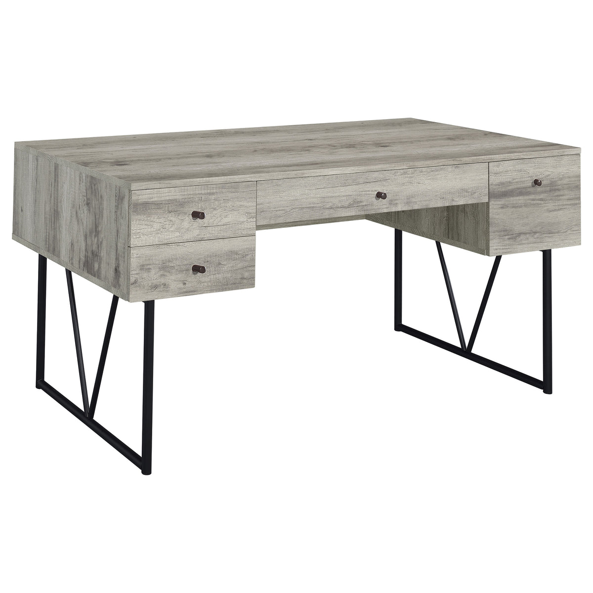 Analiese 63" 4-Drawer Writing Desk - Grey Driftwood